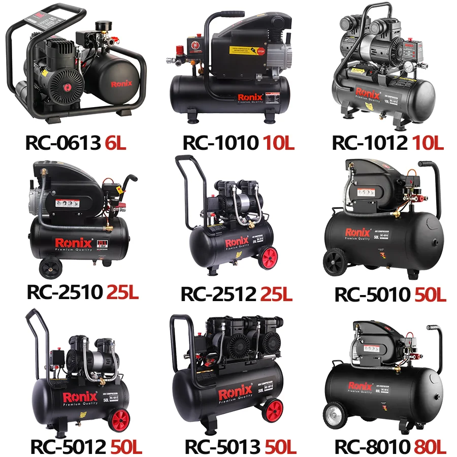 Ronix RC-1012 Silent  Air Compressor 10L Professional Portable 80L/min Car Compressor Mini Air-Compressor Pump Machine