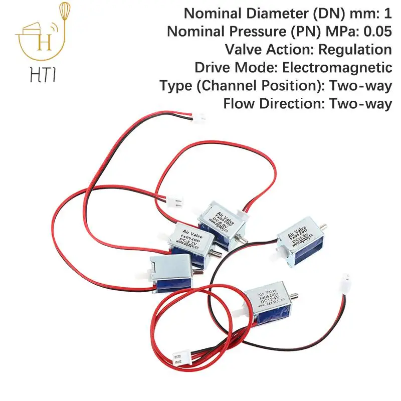 Mini 1PC Small Electric Solenoid Valve DC 3.7V 4.5V 6V 12V 24V N/C Normally Closed Air Valve Vent Valve