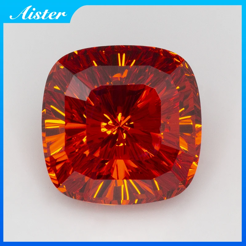 

New Red 10x10mm Cushion Millennium Cut Cubic Zirconia Stones Loose Gemstone for Jewelry Making