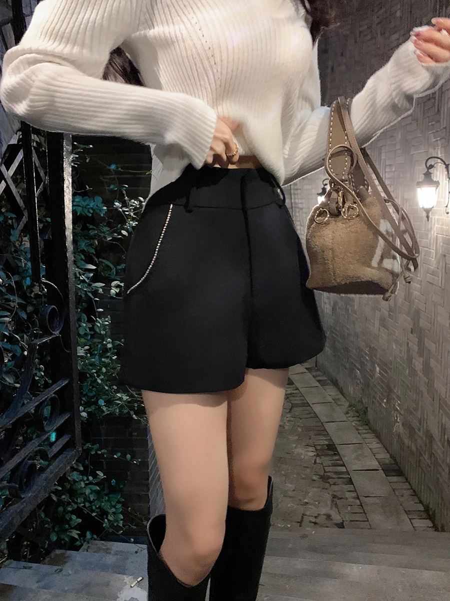 

Bla High Waist Wide Leg ort Pants Women's Loose Fit Slimming Long Leg A-Line Boot Pants ByYou Winter New Arrival