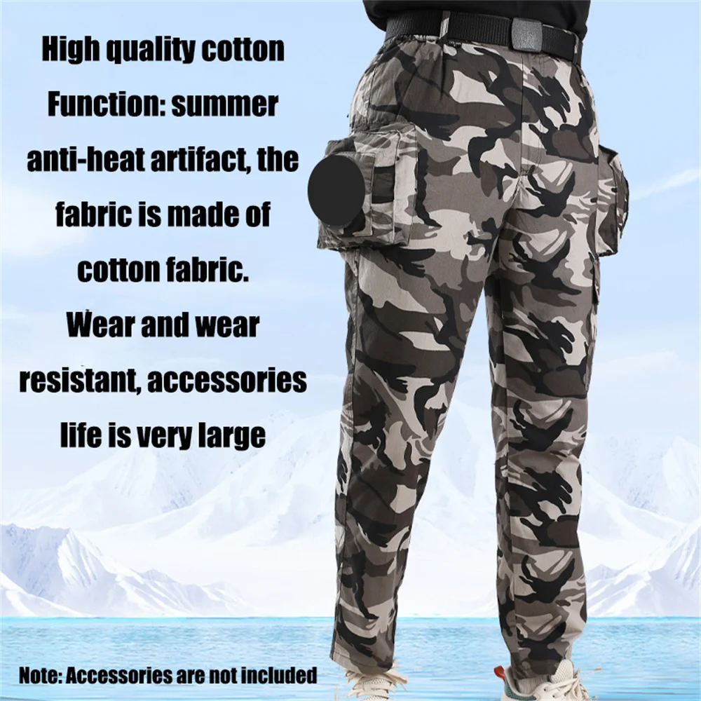 2023 Fan Pants Fishing Camping Ride Climbing Hiking Sports Fan Suit Air-Conditioning Clothes With Fan Pure Cotton Site Welder