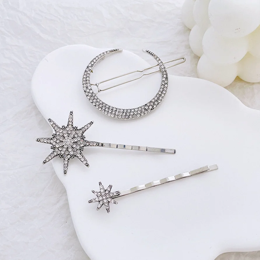 3 Teile/satz Luxus Haar Clip Pins Kristall Schneeflocke Haarnadeln Hochzeit Haar Schmuck Geschenk Headwear Barrettes Ornament Zubehör – Detail 11