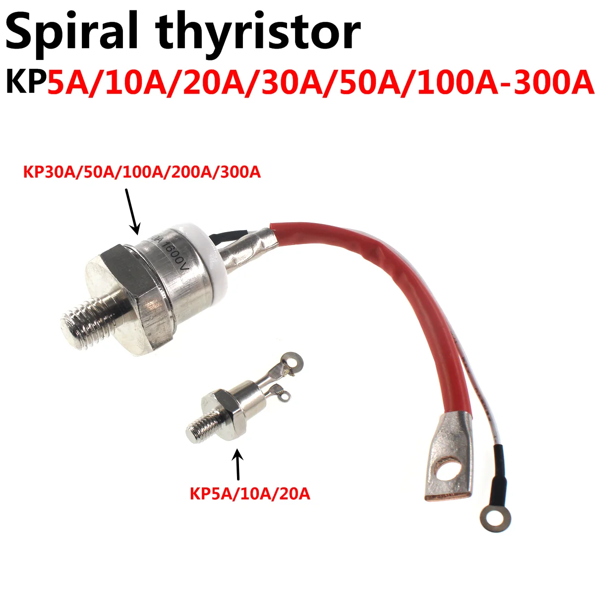 

KP100A KP200A KP300A KP5A KP10A KA20A KP50A 100A 200A 300A 1600V 3CT silicon rectifier spiral diode thyristor