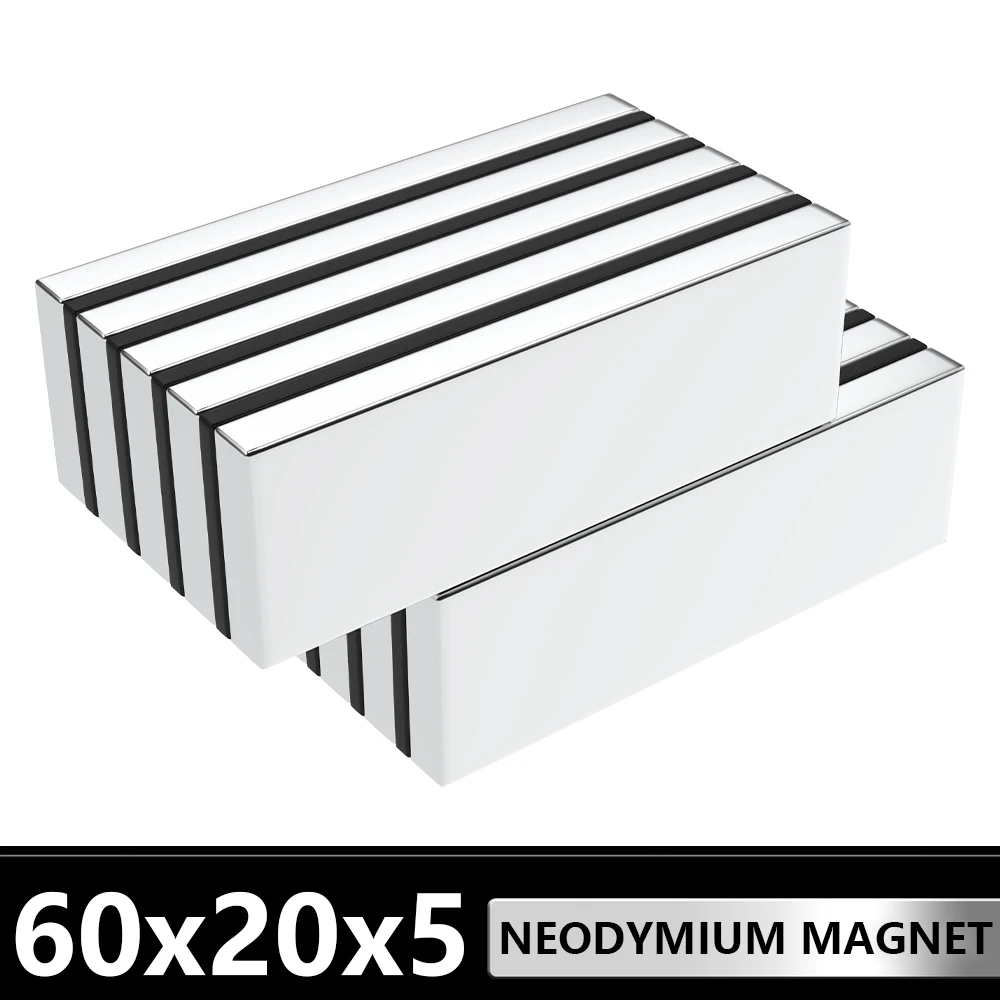 

1~15Pcs Block Magnet 60mm x 20mm x 5mm N35 NdFeB Super Powerful Neodymium Magnets Strong Permanent Magnetic imanes 60x20x5