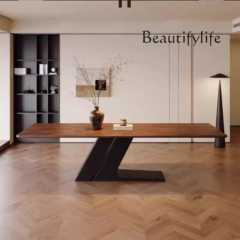

W Asthetic Designer Executive Desk Wood Modern Chair Office Computer Table Writing Black Conference Escritorio Home Office