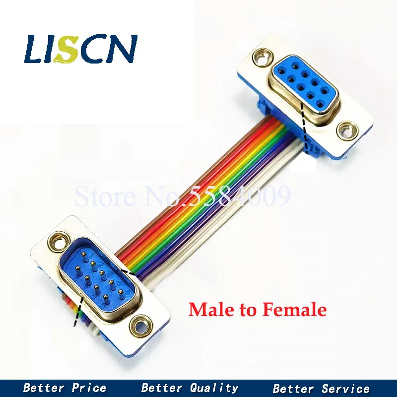 1pcs D-SUB DIDC 9 15 25 37Pin DB9 DB15 DB25 DB37 Male Female Cable D-SUD serial port connector adapter RS232 COM Extension Cable