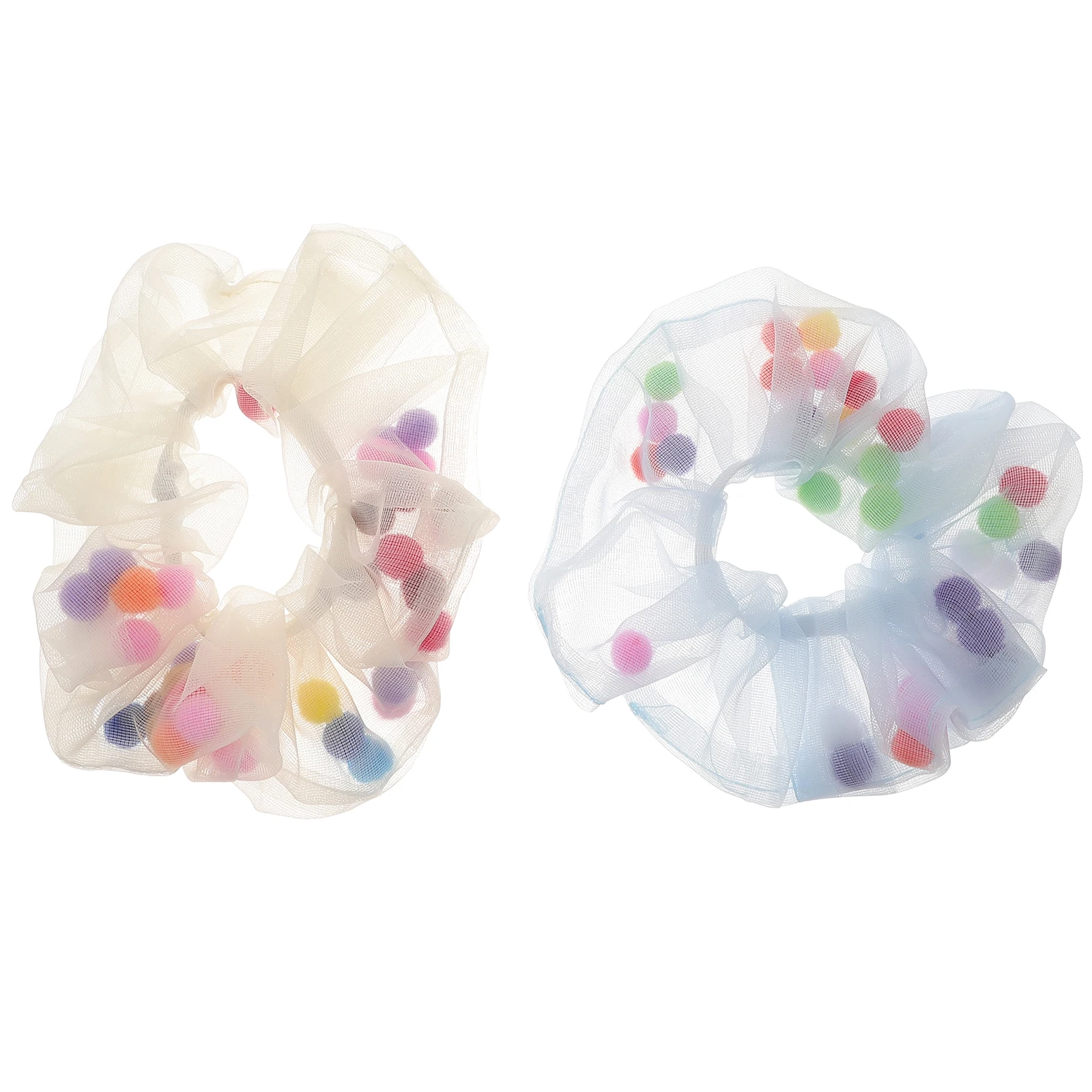 

2Pcs Gauze Hair Scrunchies Elastic Ponytail Holder Women Kids Accessories Durable Safe Everyday Wear Stylish Gift Hair B