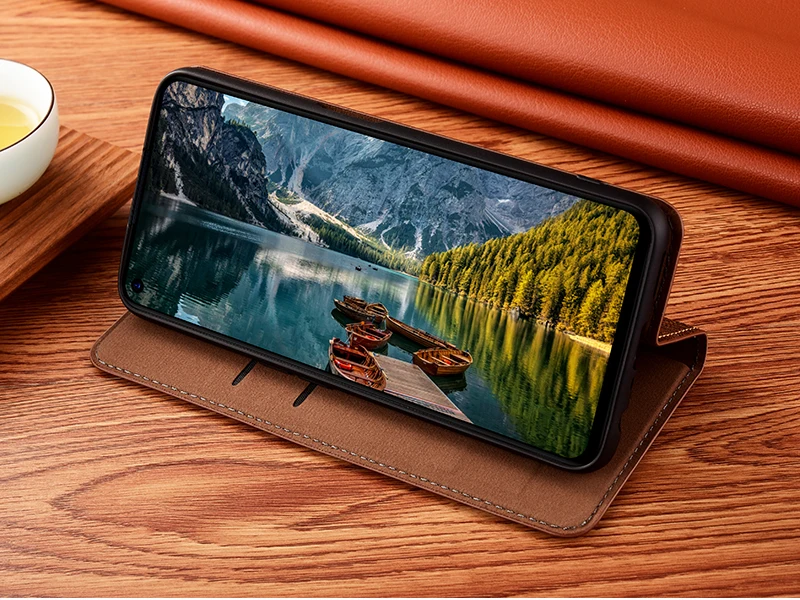 Funda de cuero genuino con tapa para Vivo, V15, V17, V19, V20, V21, V21E, V21S, SE Pro, Neo, 4G, 5G, 2020, 2021, fundas de teléfono, Napa debajo de la rejilla