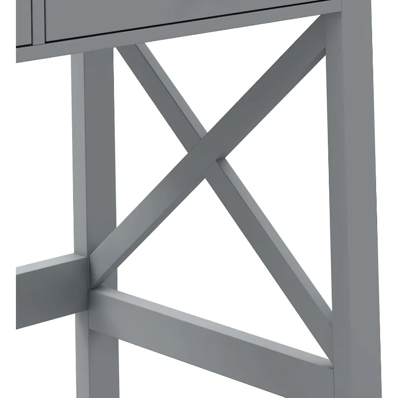 Meja Kantor Rumah Meja Komputer Tulis Meja Desain Modern dengan Laci (Abu-abu)