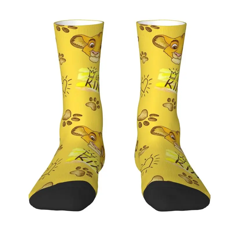 

Cool Printed The King Lion Simba And Nala Socks for Men Women Stretchy Summer Autumn Winter Crew Socks