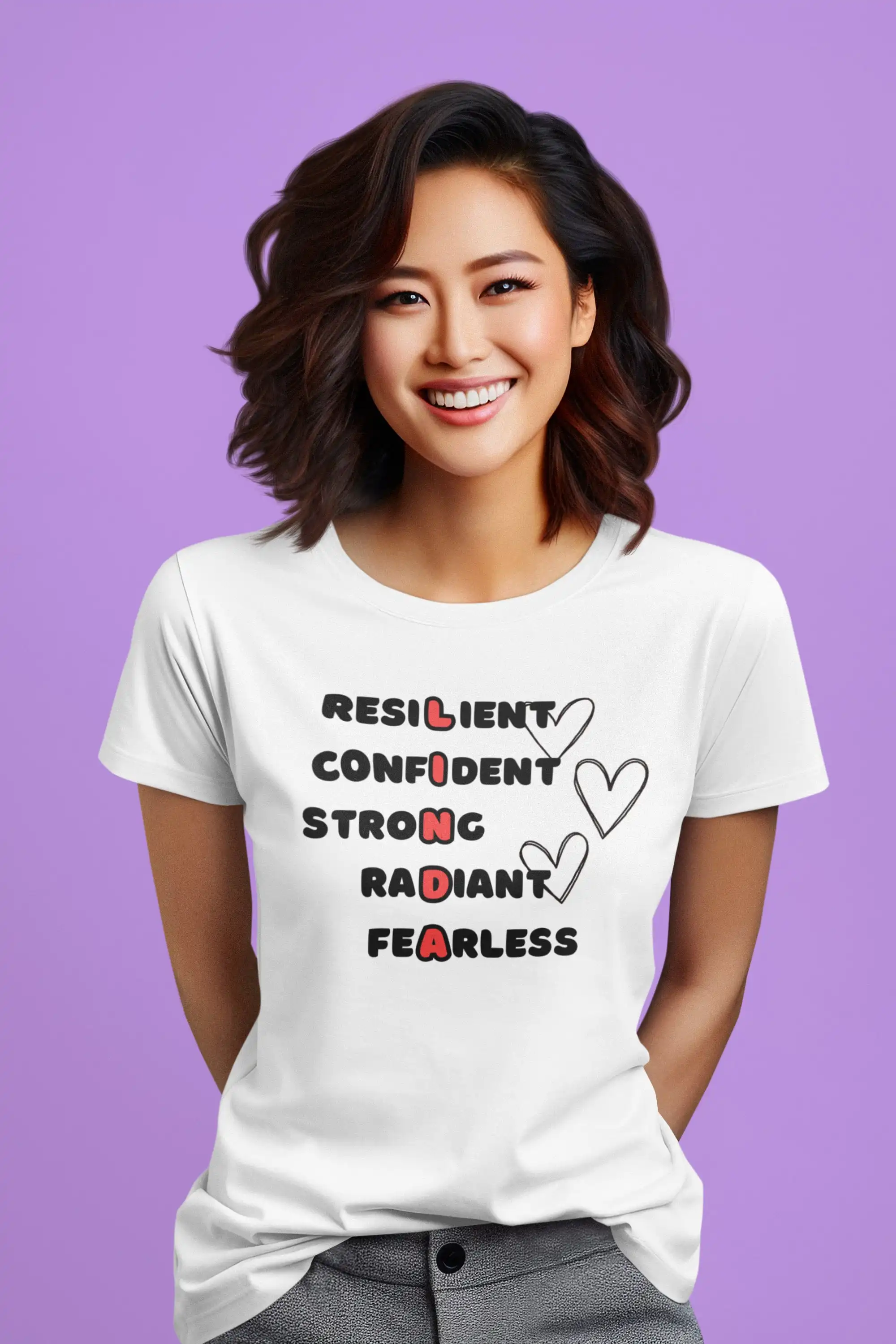 Linda Affirmation Heavy Cotton T Shirt personalized colors and affirmations are customizable