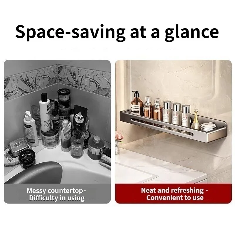 No Drill Suction Cup Kitchen Wall Shelf Spice Storage Organizer Rack