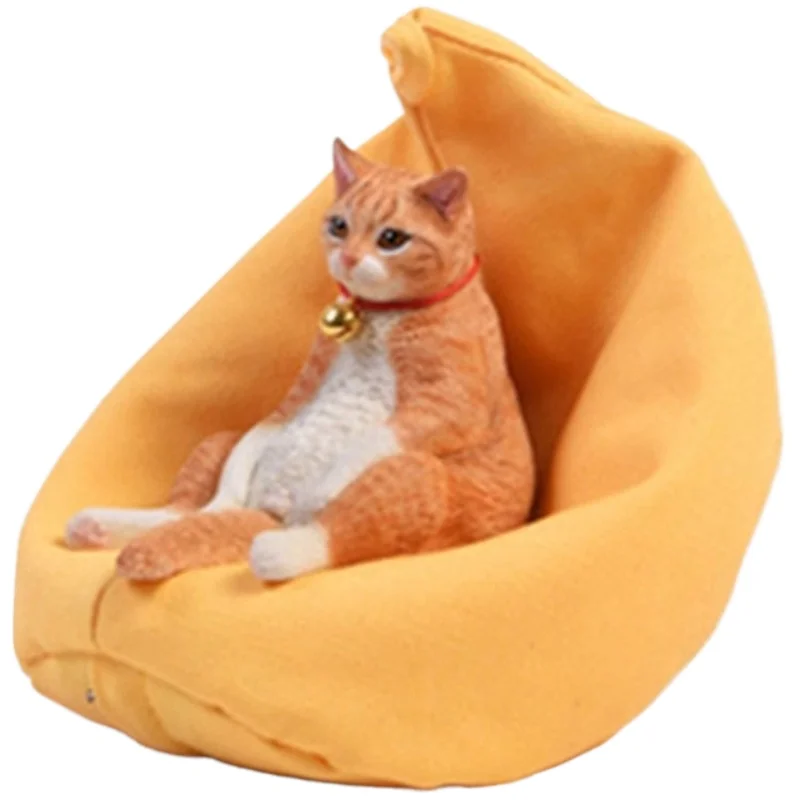 

Orange cat little lazy cat animal model with sofa cat tide play figure car jewelry home resin ornament
