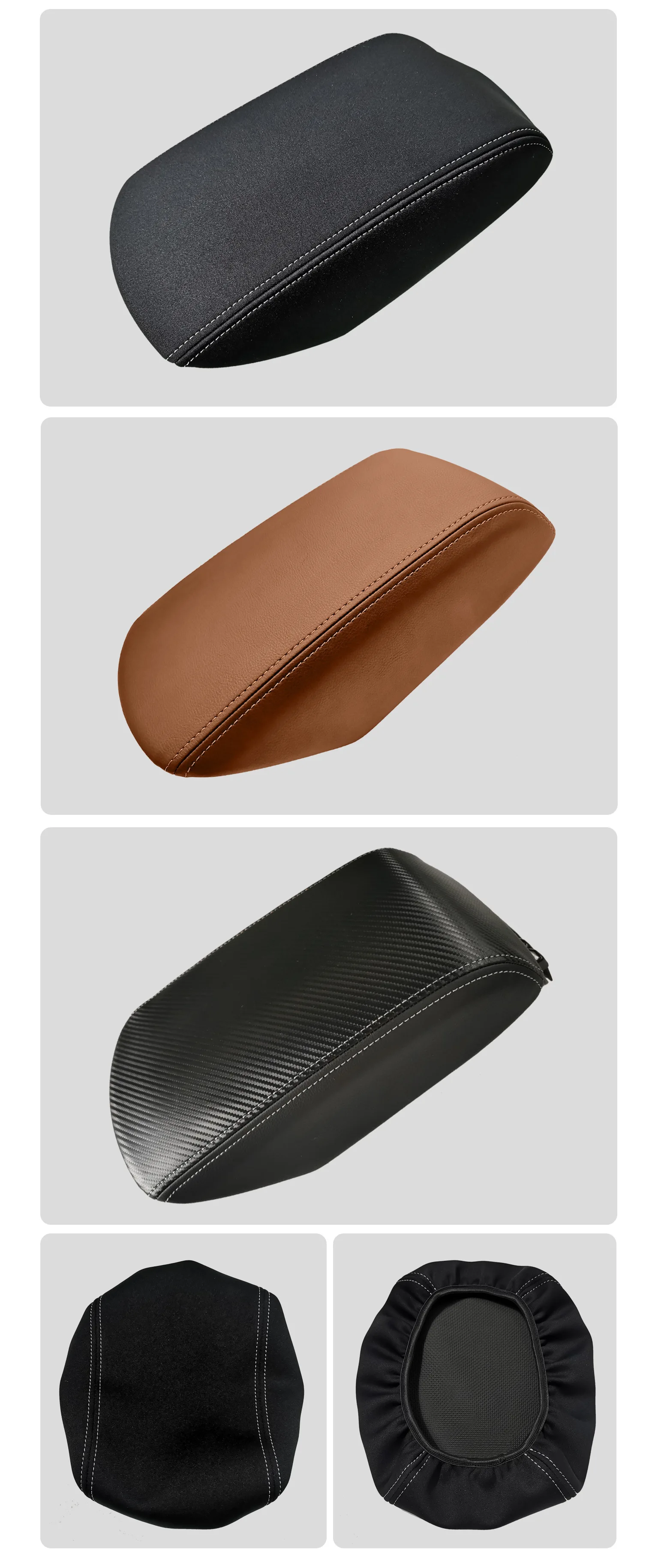 Center Console Armrest Cover for Ford Explorer 2011-2019, Leather Lid Protector, Slip-On Design
