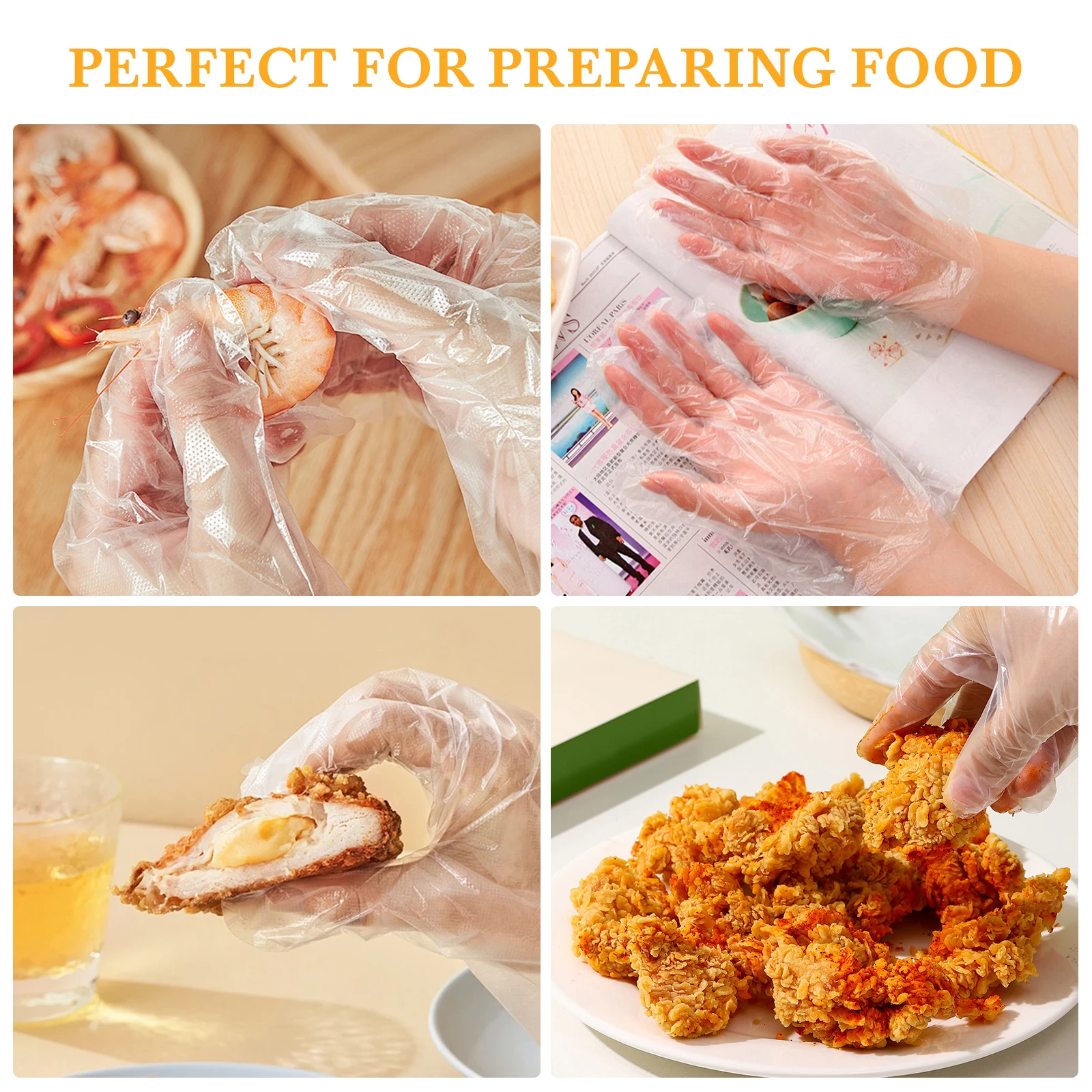 Food Grade Disposable Plastic Gloves Child Cleaning Transparent Hand Protective Cover