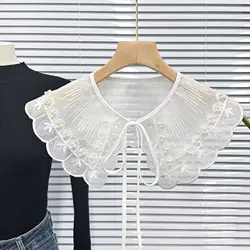 Fashion Lace Embroidered Fake Collar For Women Girls Clothes Accessories Shawl Blouse Shirt Doll Dress Detachable Collar Decor