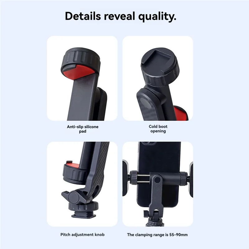 【Last-Chance!】Rotating Phone Clip Camera External Expansion Rack Multi-Function Live Broadcast Fixing Clamp B