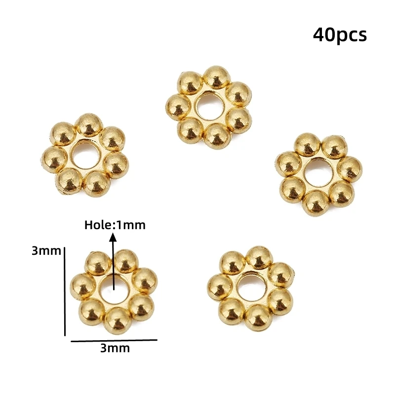 20-50pcs Stainless Steel Daisy Spacer Beads for Jewelry Making Gold Round Handmade Loose Beads DIY Bracelet Necklace Supplies image 5