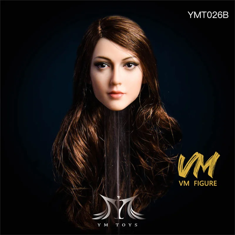 

YMT026 1/6 Anna Blue Eyes Brown Hair Head Sculpt Carving Model Fit 12'' Female Wheat Suntan Soldier Action Figure Doll In Stock
