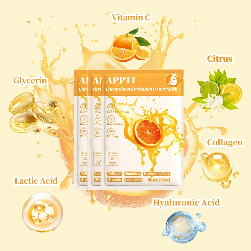 APPTI Vitamin C Facial Sheet Masks (10-Pack) 4