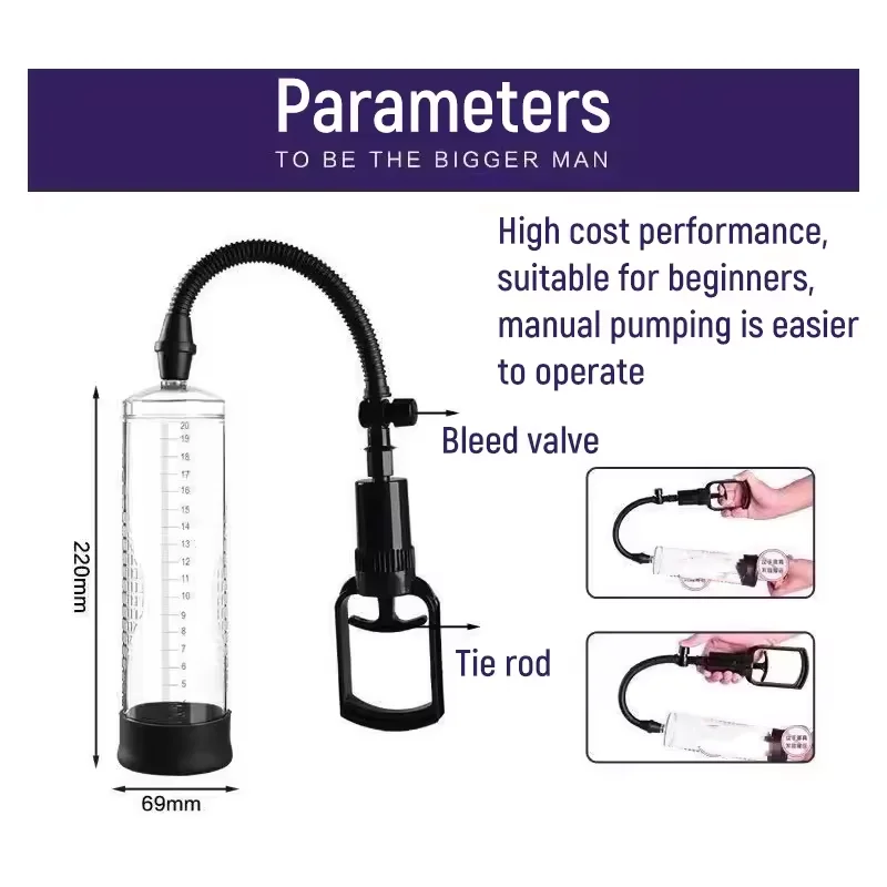 Penis Pump Sex Toys for Men Male Masturbator Dick Trainer Massager Ring Penis Extender Vacuum Pump Penis Enlargement Enhancer - view 5