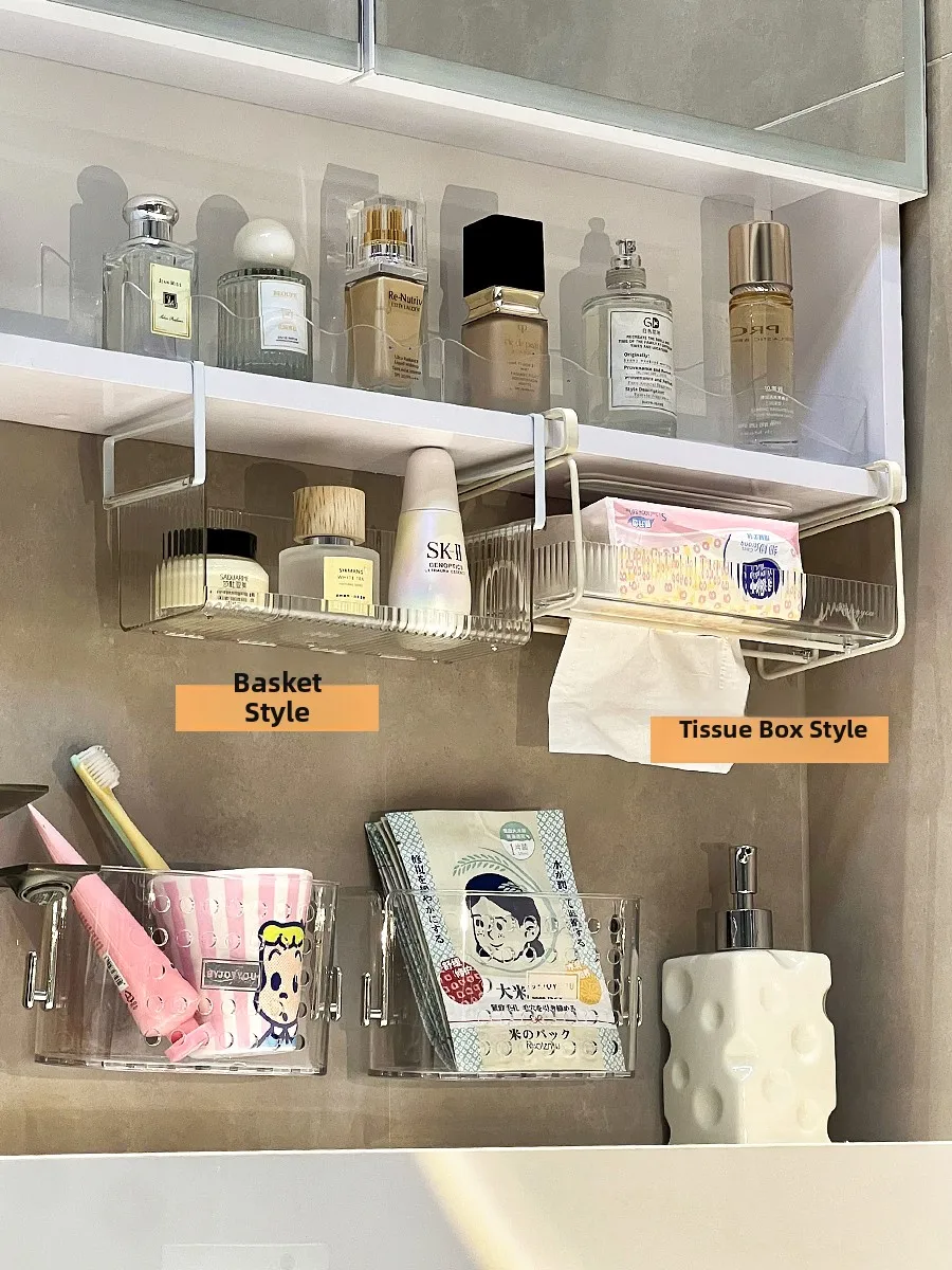 

Hanging Batoom Cabinet Organizer Box Tissue Paper Cosmetic Accories Layered Storage elf under Mirror Cabinet