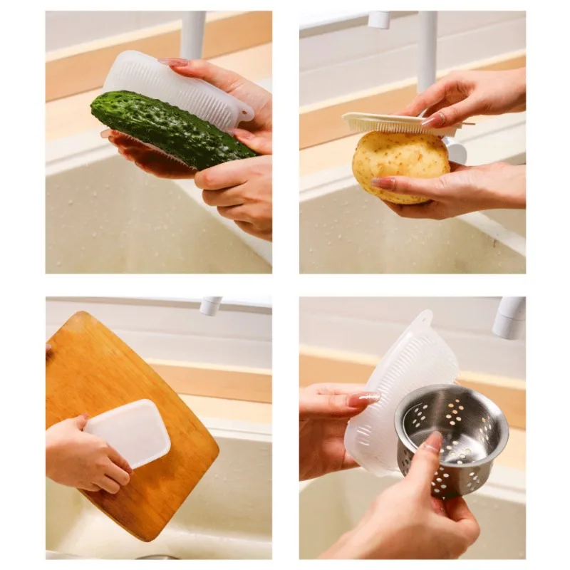 Cleaning brush multifunctional bendable fruit and vegetable brush sink chopping board gap  fruit and vegetable brush