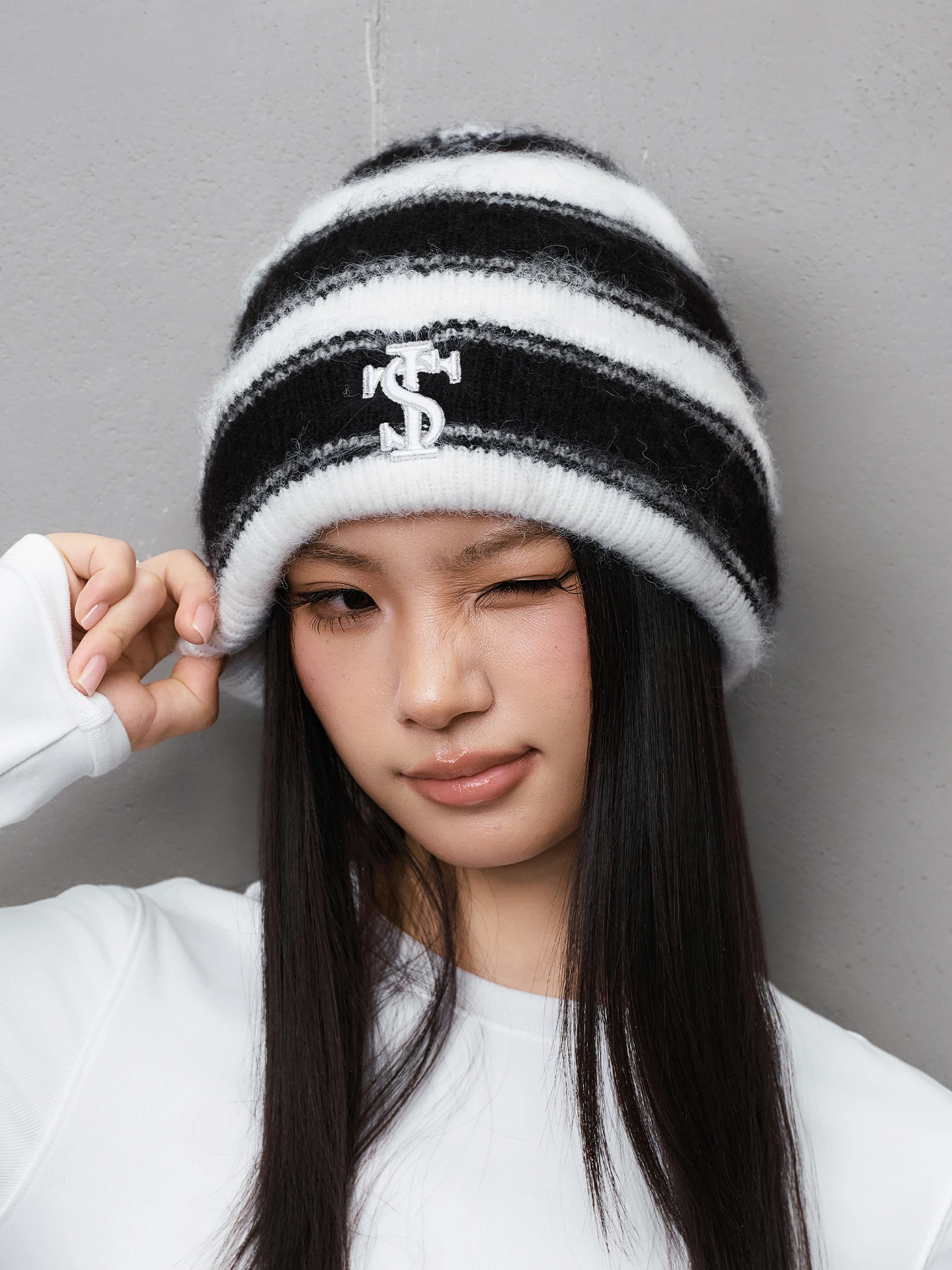 Warm Knitted Plaid Color Block Casual Style Furry Hat for Men And Women round Top Winter Fashion Accessory STK SmallTownKid