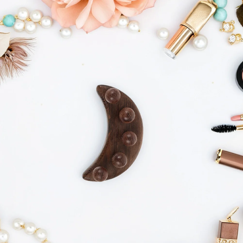 

2Pcs Wooden Massage Tool Crescent Shape Smooth Ergonomic Face Head Acupoints Gua Sha Facial Massager Face Massage