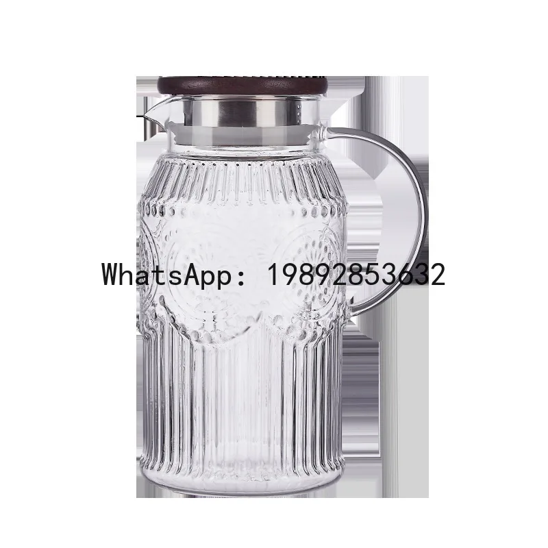 

PYJ Internet celebrity light luxury glass heat-resistant large-capacity household belt handle creative cold kettle