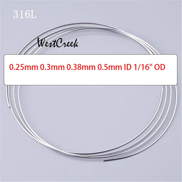 

WESTCREEK 0.3mm 0.38mm 0.5mm ID 1/16" OD 316L stainless steel tube Shimadzu Agilent waters chromatographic pipeline HPLC pipe