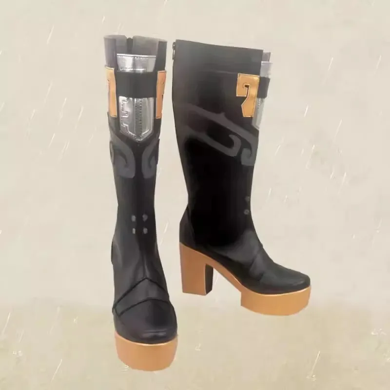 

Honkai: Star Rail Jing Yuan Сапоги для косплея Черные туфли Xianzhou Luofu Arbiter Generals Cloud Knights Костюмы на Хэллоуин Propr, 7;k