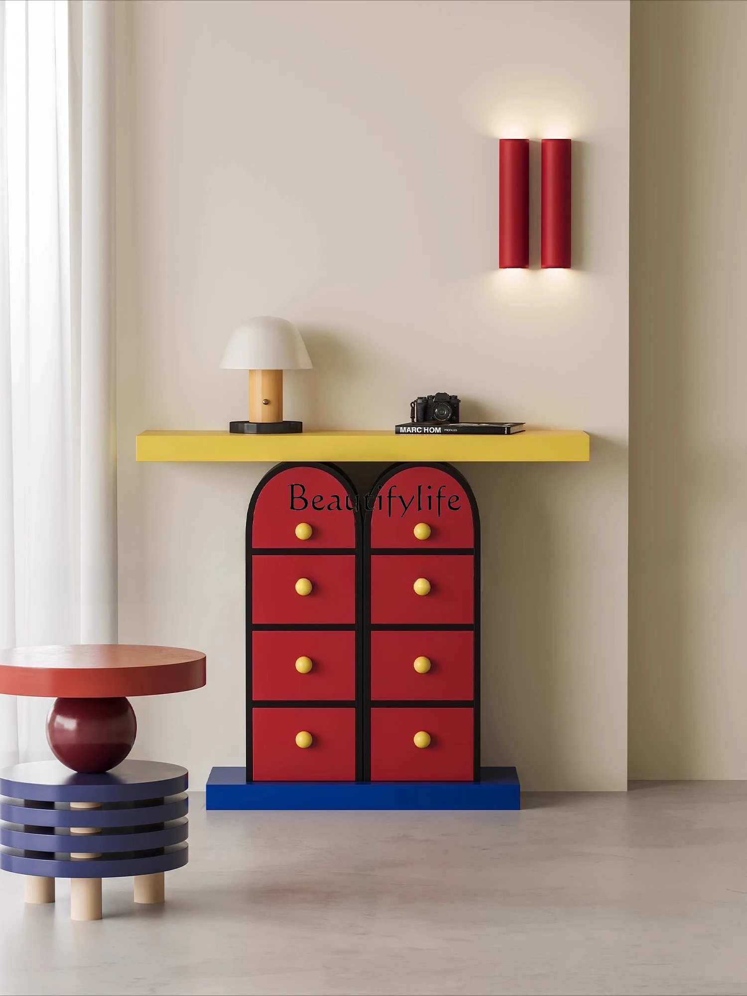 

Italian light luxury creative storage art table living room aisle corridor entrance cabinet