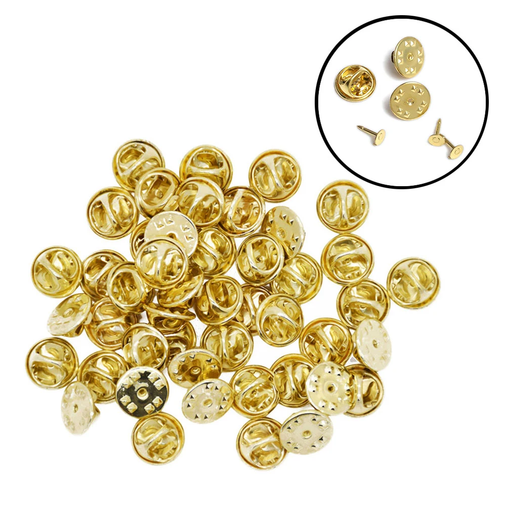 

200 шт., медные застежки, простой в использовании замок сцепления для поделок, булавки для лацканов, ювелирные аксессуары, застежки для галстука