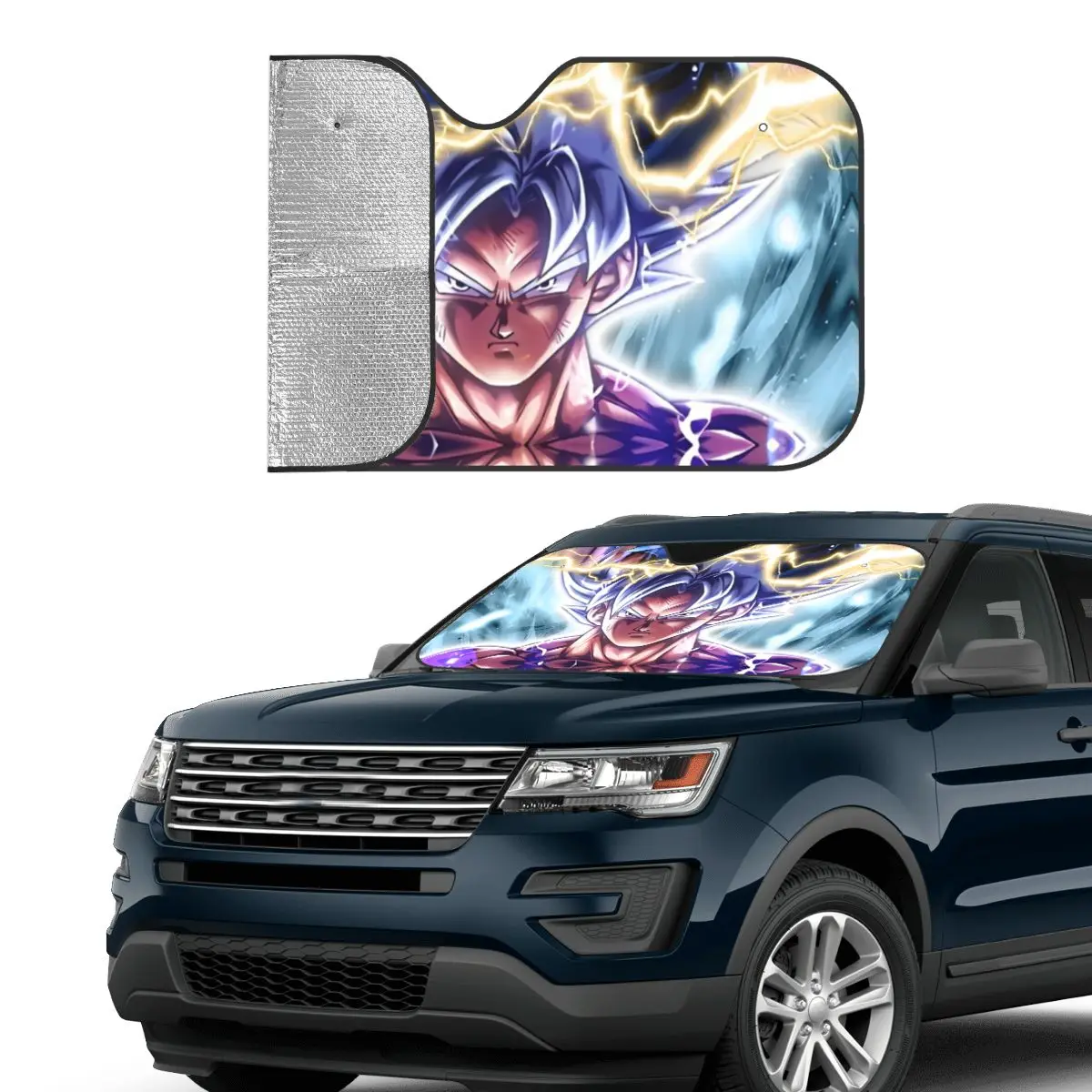 Dragon Ball Z Cartoon Anime Creative Windshield Sunshade 76x140cm Foils Car Sunshade Car-covers