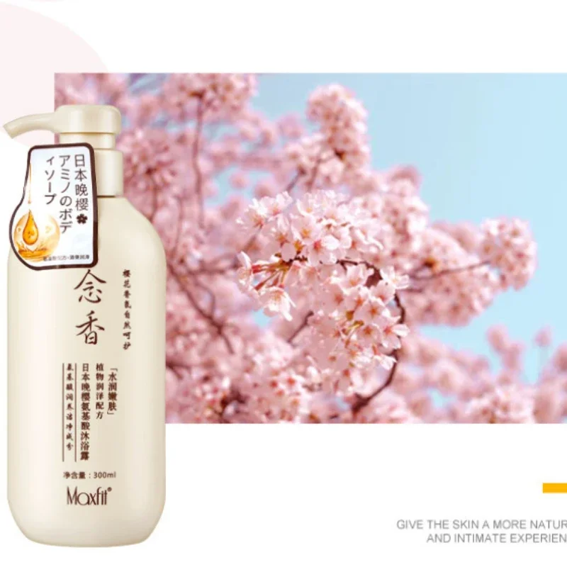 300ml szampon Sakura japonia odżywka do włosy naturalne wzrostu włosów, żel do mycia ciała zapobiec uszkodzeniu utrata włosów esencji aminokwasowej