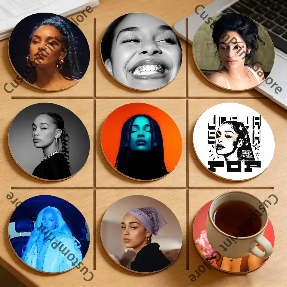 

J-Jorja S-Smith Round Pine Coasters Durable Reusable Beautiful Home Decor Non-Slip Water-Resistant