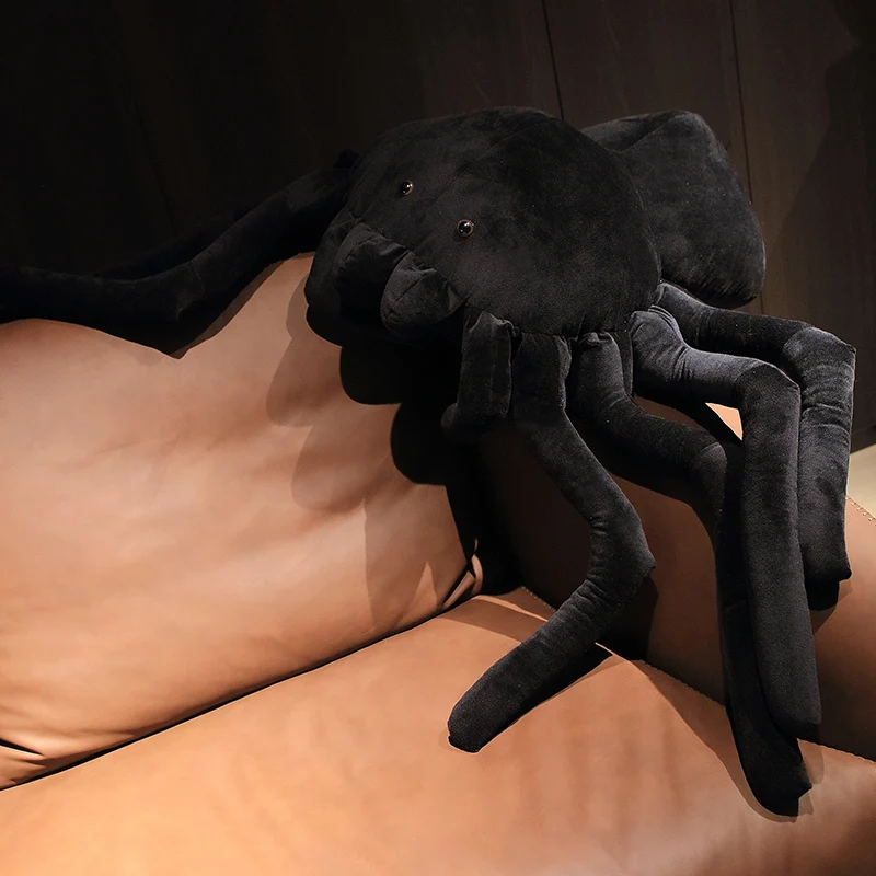 Realistic Big Size Spider Plush Toy Soft Plushie Stuffed Animal Scary Spider Doll Halloween Room Decoration Kids Birthday Gift