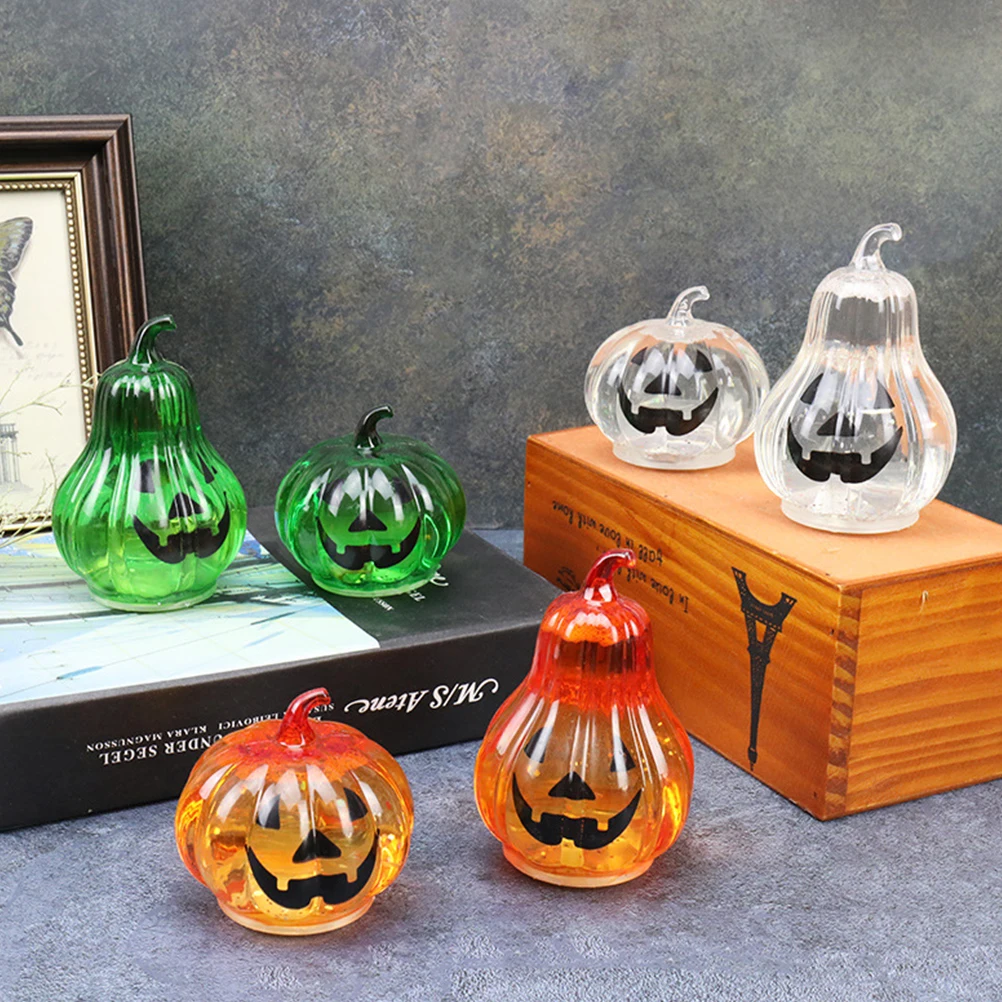 

3 PCS LED Luminous Jack-o-lantern Halloween Decorations Desktop Decorative Lamp Pumpkin Lights Props