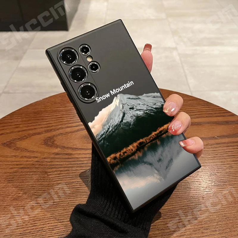 Cool Black Mountain Peak Pattern Case For Samsung Galaxy S25 Ultra S24 S23 S22 Plus S21 FE S20 A55 A54 A15 A35 Shockproof Cover - náhled 2