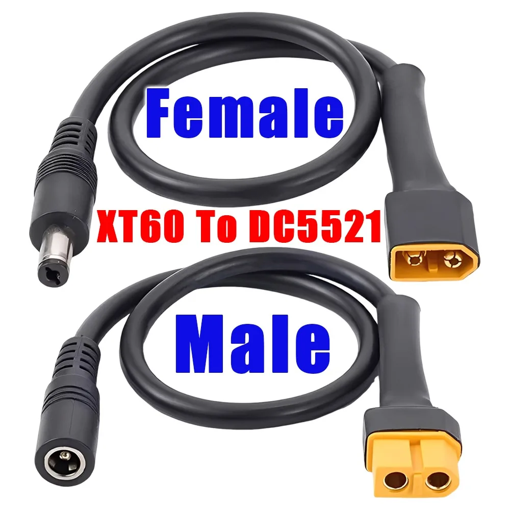 XT60 Stecker/Buchse auf DC5521 Stecker 20AWG Kupferkernkabel für Motorrad Batterieadapter FPV Display Netzteil Solarpanel