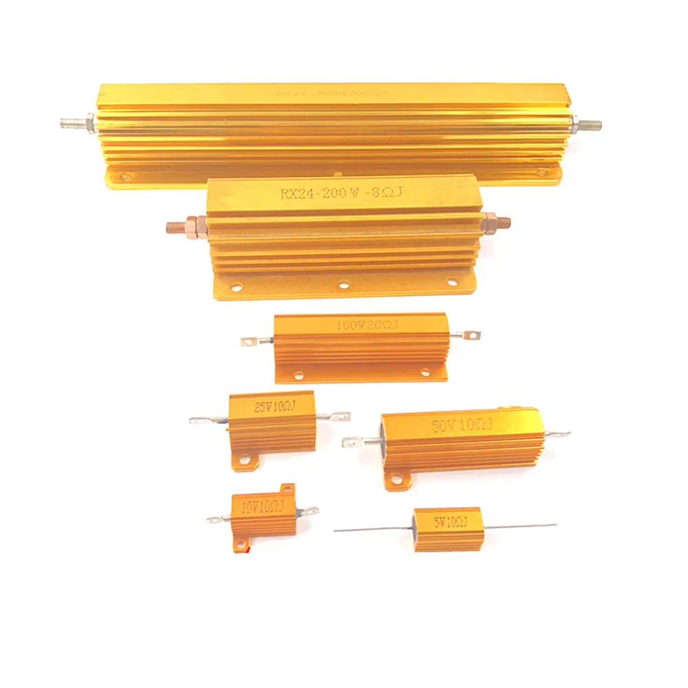 10W 25W 50W 100W resistore metallico di potenza 0,01r 0,1r 1R 2R 4R 8R 10R 100K ohm guscio in alluminio F/ tube amplificatore di potenza test carico fittizio