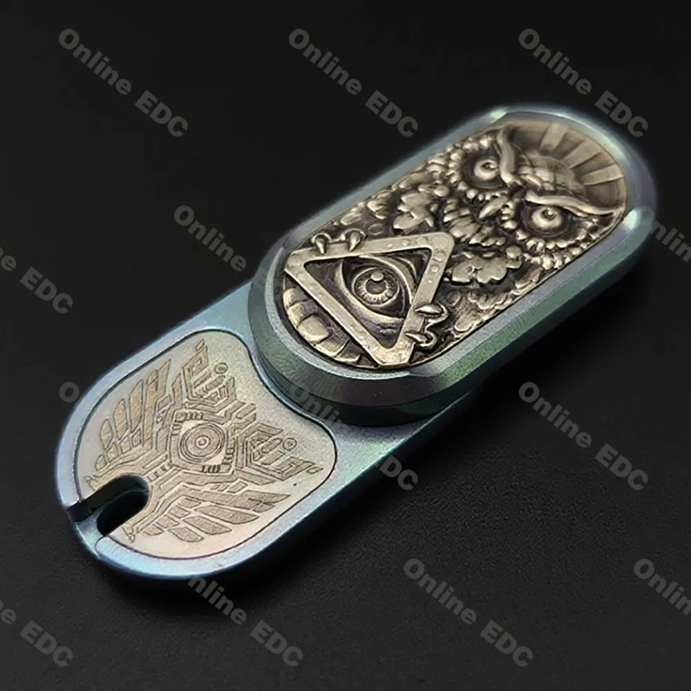 Gebrauchtes EDC Toys TKEDC 4.5 Owl Titanium dreht links und rechts 360° °   Magnetismus Push Slider Antistress Fidget Spielzeug für Erwachsene