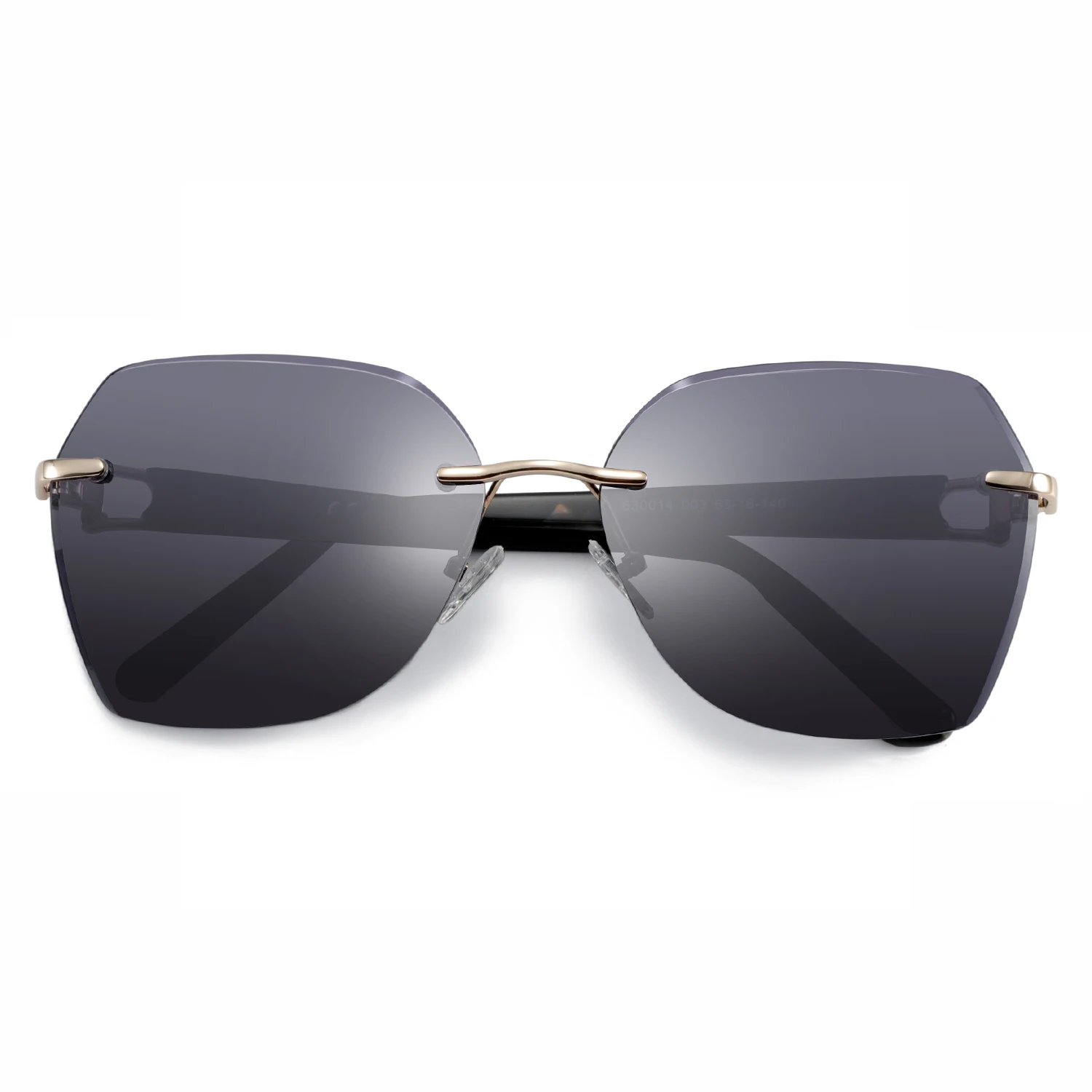 ZENOTTIC Modische Damen-Sonnenbrille ohne Rand, trendige geometrische Diamantschliff-Verlaufsgläser, UV-Schutz – Detail 23