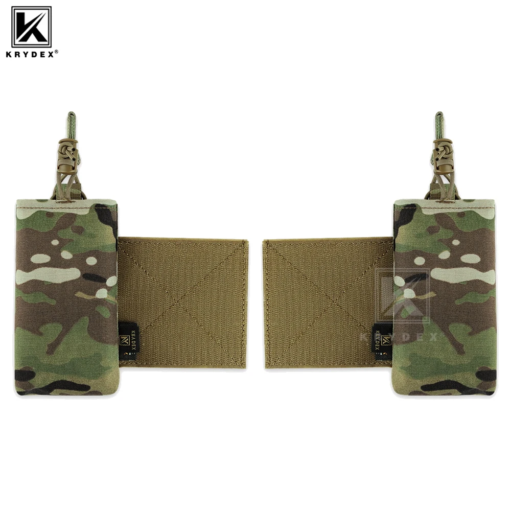 KRYDEX 2Pcs Tactical Radio Pouch Cummerbund Side Magazine Holster Multi-functional Pouch for Chest Rig Plate Carrier Vest