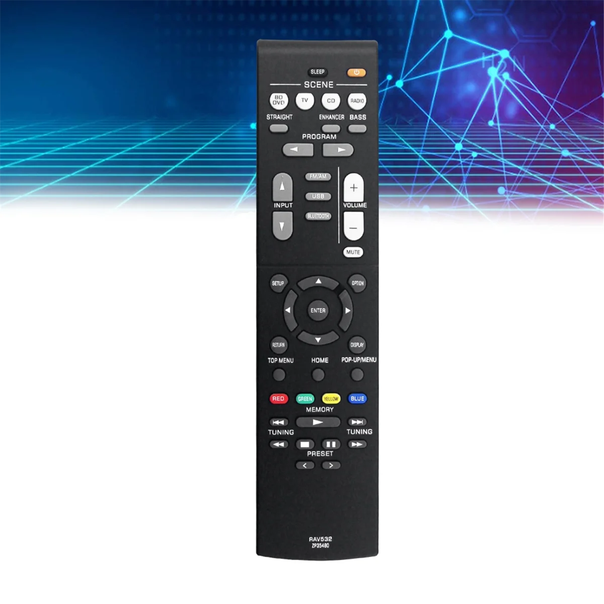 Mando a distancia RAV532 ZP35480, reemplazo para Receptor AV Yamaha, RX-V379, RX-V383, RXV379, RXV383, RXV383BL