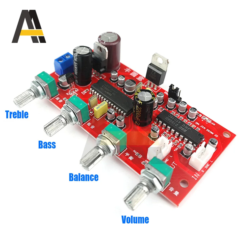 UPC1892+JRC2150 HIFI Stereo Preamp Amplifier Volume Tone Control BBE Preamplifier Treble Balance Bass Board with potentiometer