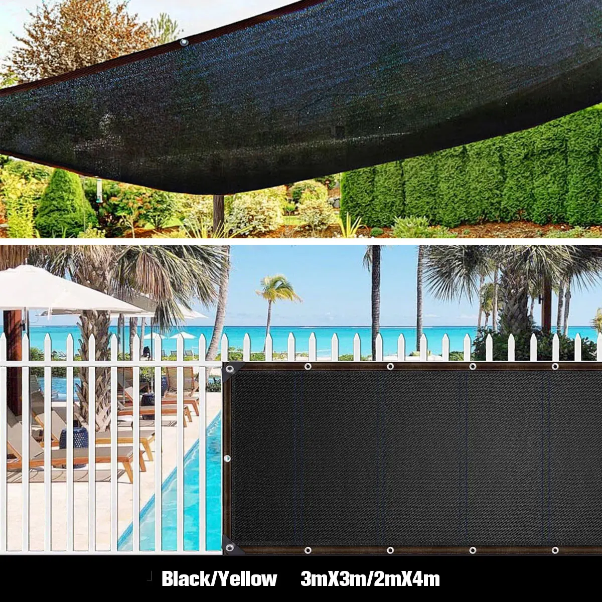 Sombra al aire libre malla sombreado tela de red decoraciones de jardín cubierta de decoración de lona jardinería exterior terraza toldos parasol de coche