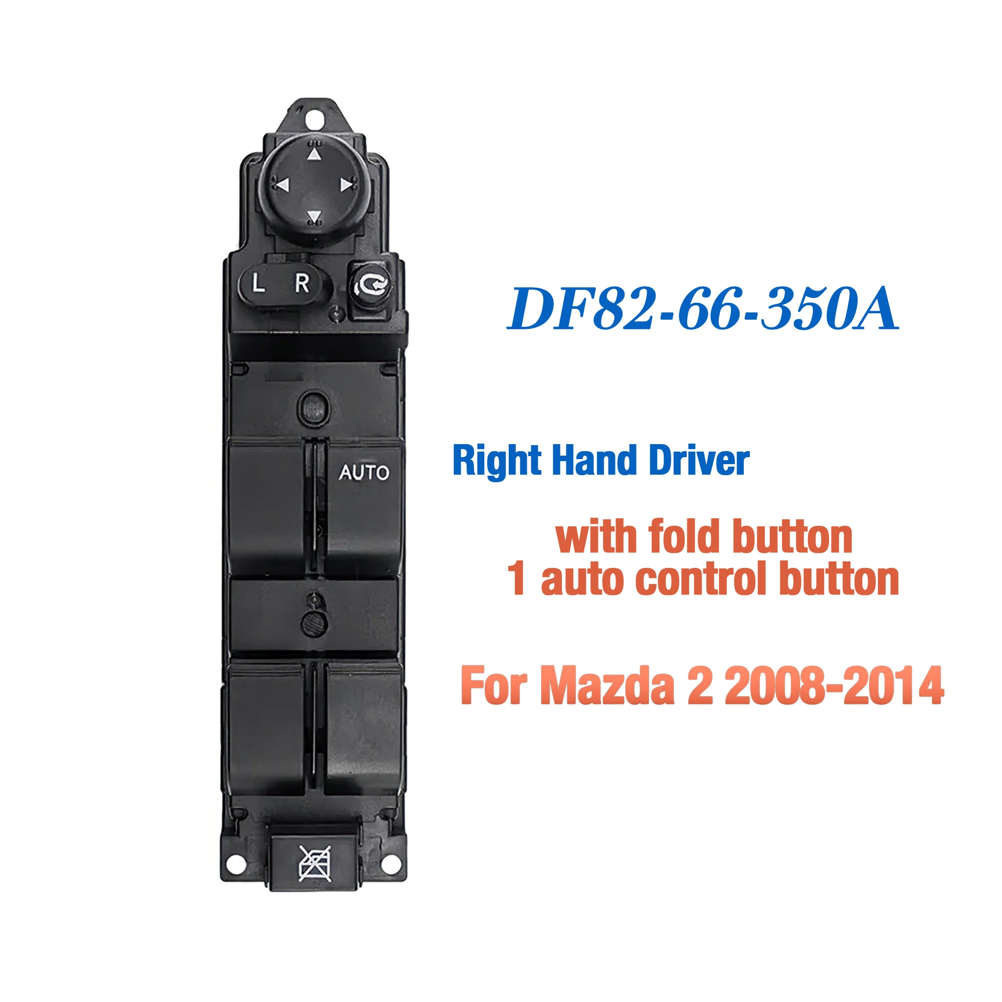 DF82-66-350 DF82-66-350A Front Right Hand Driver Side Power Master Window Switch Control Button,For Mazda 2 DE Demio 2008-2014