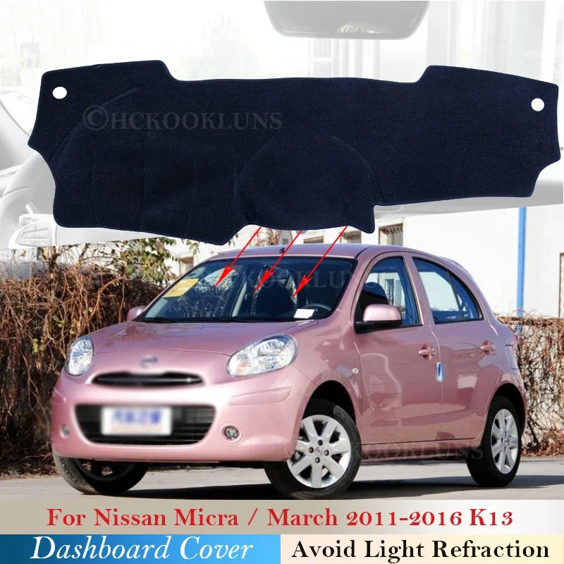 Dashboard Cover Protective Pad for Nissan Micra March K13 2011 2012 2013 2014 2015 2016 Accessories Dash Board Sunshade Carpet